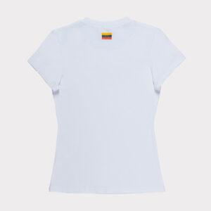 Balti moteriški marškinėliai "Lietuva" trumpomis rankovėmis
