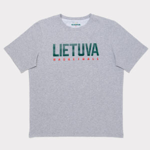 Pilki vyriški marškinėliai "Lietuva" trumpomis rankovėmis