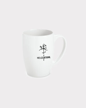 White ceramic basketball cup We are for Lithuania