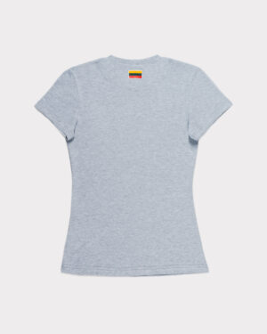 Pilki moteriški marškinėliai "Lietuva" trumpomis rankovėmis