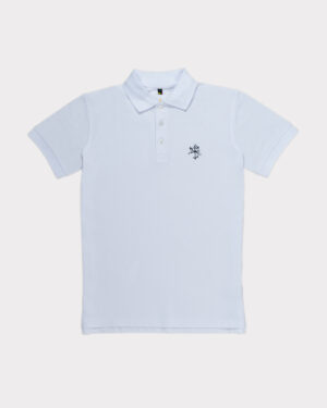 Balti vyriški golfo polo marškinėliai