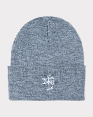 Gray winter hat with Vytis symbol