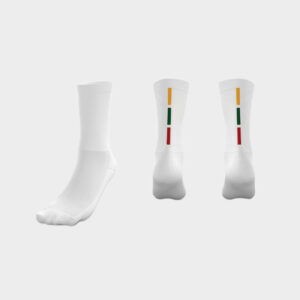 Baltos kojinės su trim juostelėm