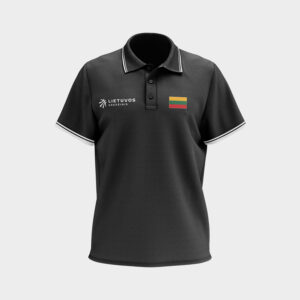 Black "Lithuanian Basketball" polo shirt