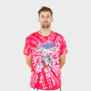 Alternative view of Raudoni Tie-Dye marškinėliai