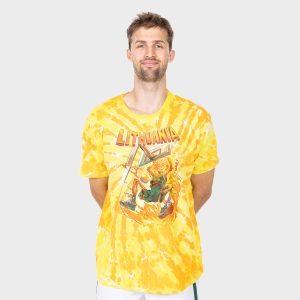 Geltoni Tie-Dye marškinėliai